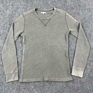 Wallace Barnes Shirt Mens Small Green Thermal Waffle Knit Long Sleeve Crewneck